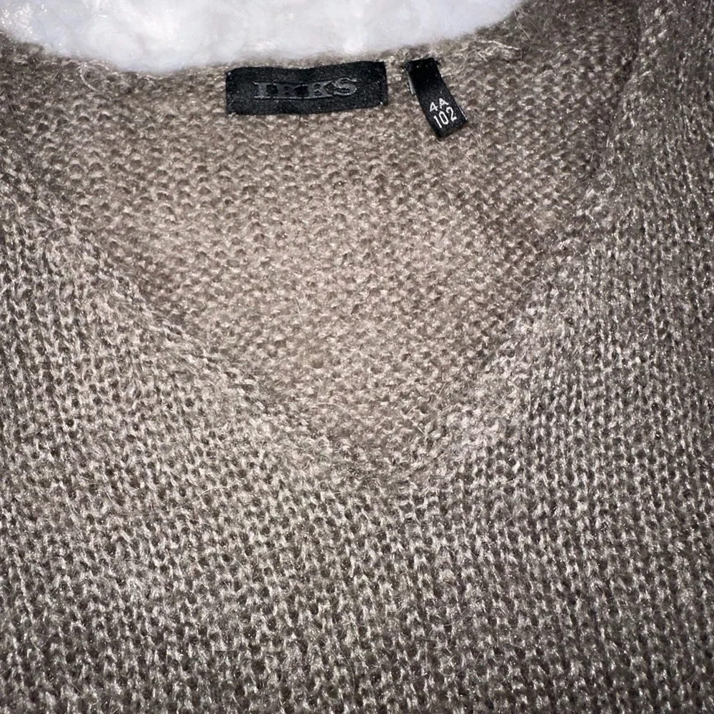 IKKS Girls Light Brown Elbow Patch V neck Knit Sweater & Skirt Set - Picture 3 of 12